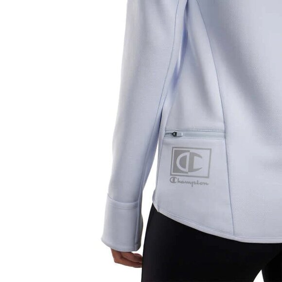 NEW Champion Tech 1/2 Zip Textured Top | Light Blue - Picture 4 of 6